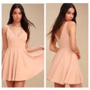 Lulu’s Darling Delight Blush Skater Dress Small